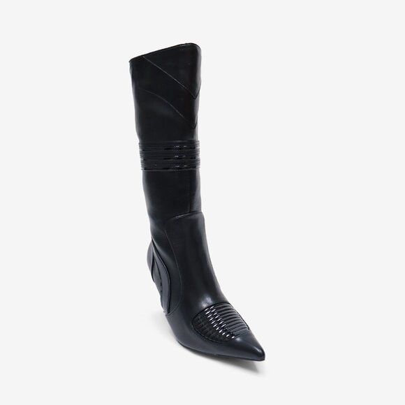 Pointed Stiletto Leather Boots - Picture 3 of 5